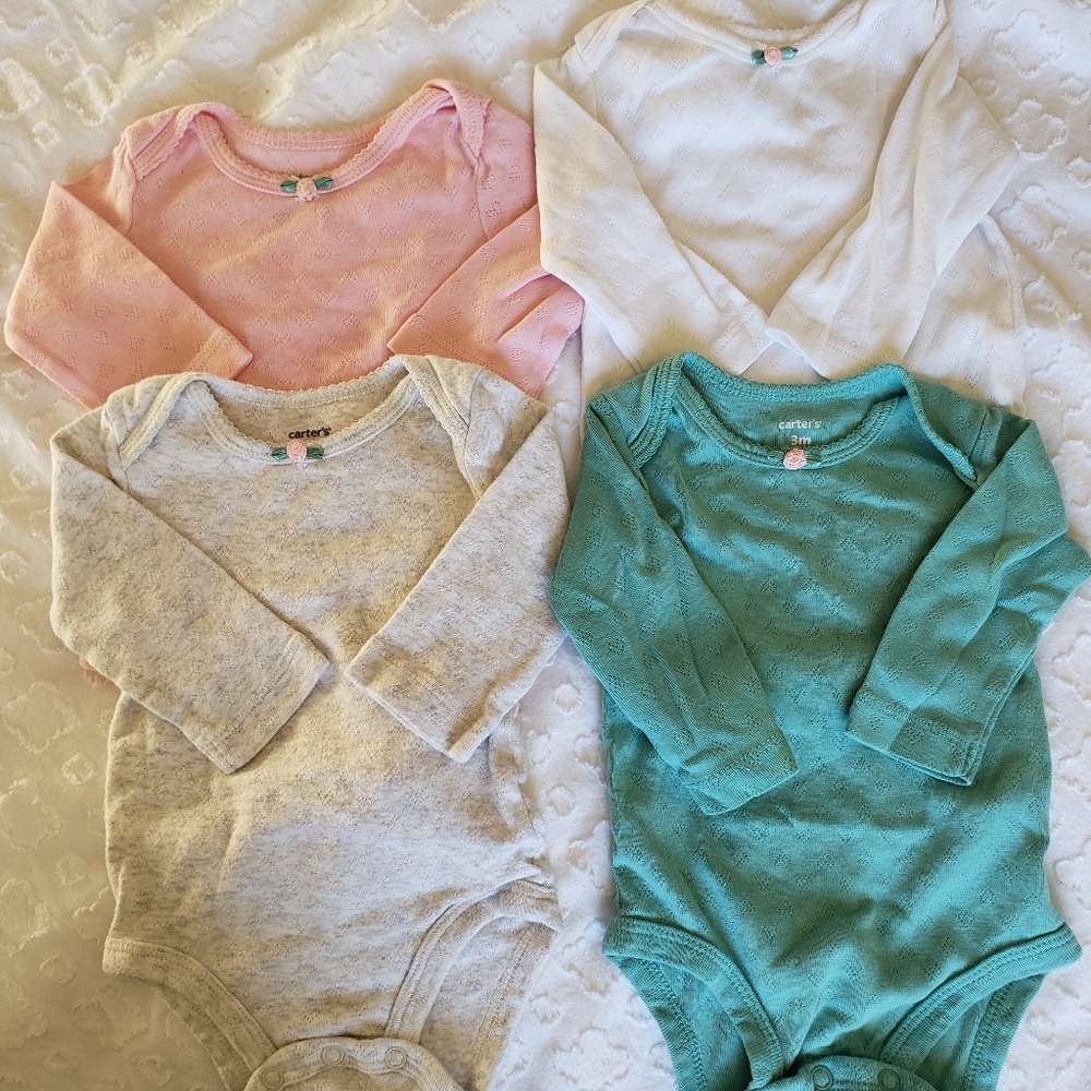 3/$20 Four Carters 3M Long Sleeve Onesies